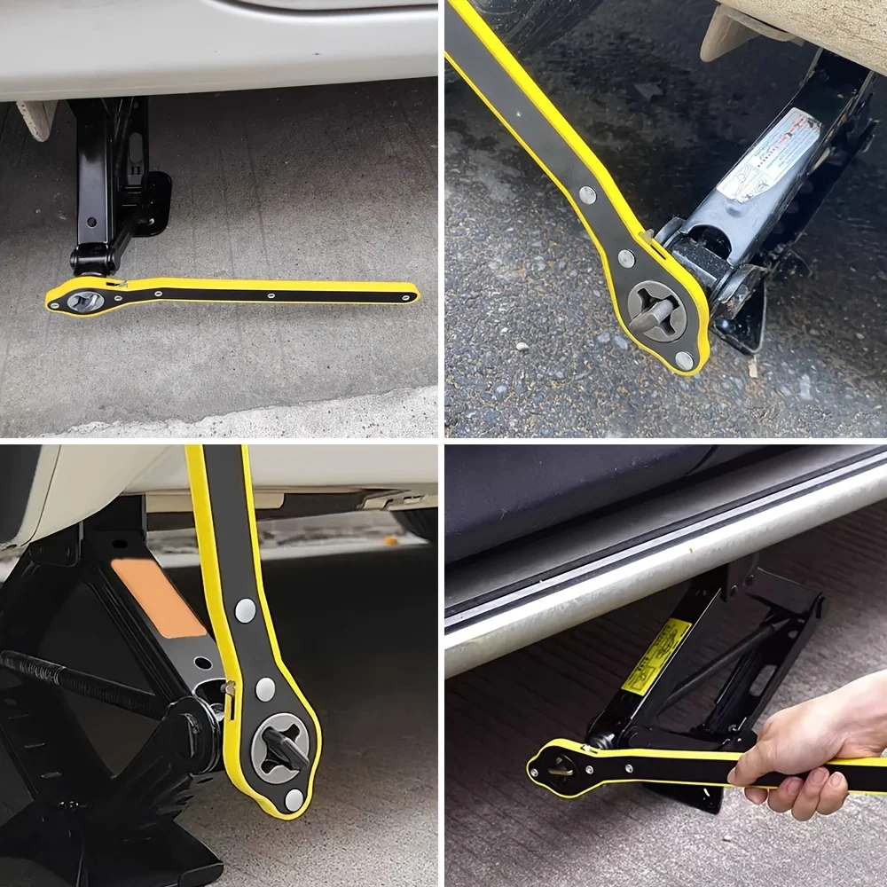 Accessori per manovella universali per auto di piccole dimensioni montati su auto con strumenti per AUTO Leva per maniglia per martinetto per auto Strumento chiave per risparmiare manodopera