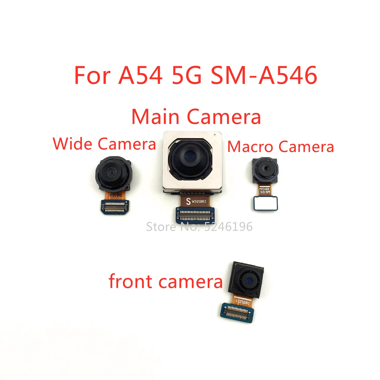 

1 шт. задняя основная камера, модуль передней камеры, гибкий кабель для Samsung Galaxy A54 5G SM-A546B SM-A546U SM-A546, запасная часть.