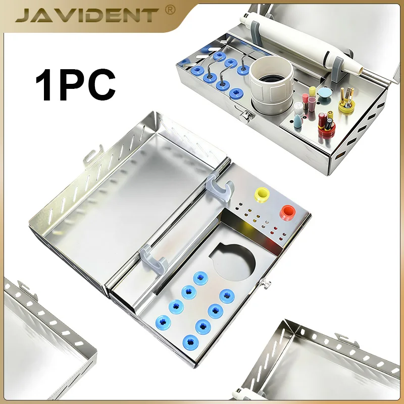 1 Set Dental Scaler Handpiece Sterilization Tray Scaler Tips & Polishing Heads Irrigation Needle Storage Tray Disinfection Box