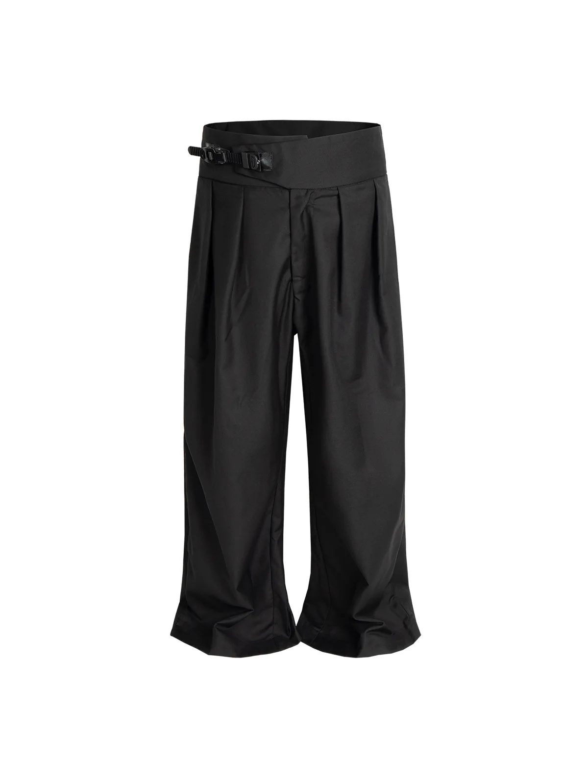 MIJKO กางเกงขาบานจีบสีดำเทา กางเกงลำลองผู้ชาย C901 #