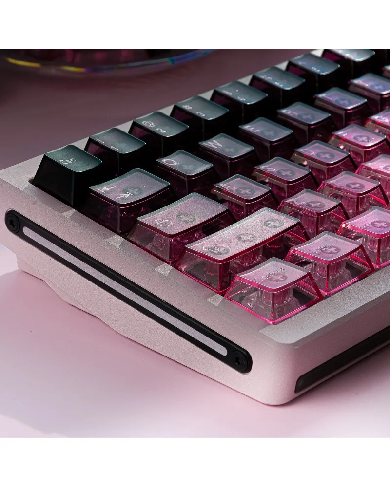 Keycap Transparent Original height Keycap High transparent mist transparent gradual change color bean paste color red black
