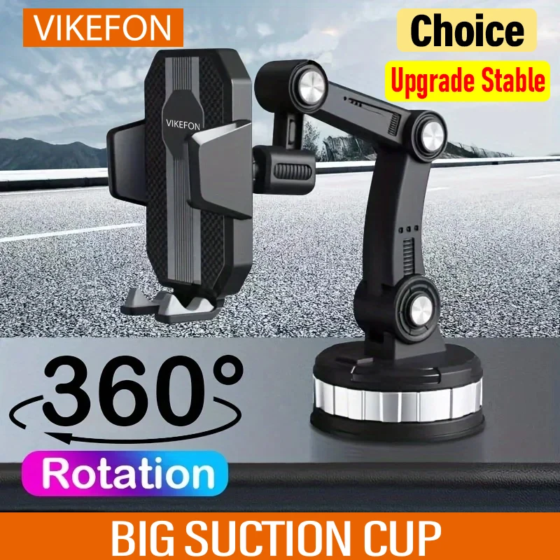 VIKEFON Universal Sucker Car Phone Holder 360° Windshield Car Dashboard Mobile Cell Support in Car Bracket for iPhone Samsung