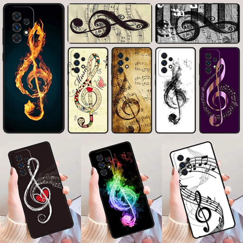 Music Note Musical Treble Clef phone case For Samsung Galaxy A42 A31 A40 A51 A71 A32 A80 A91 A52 A72 A20e A21S A50 A70 A11 A12