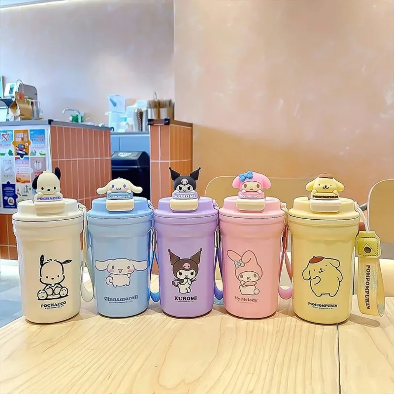 

Sanrio Kuromi Thermos Cup Cartoon My Melody Cinnamoroll Hello Kitty Portable Coffee Cup Office Cup Cute Gift for Boys and Girls