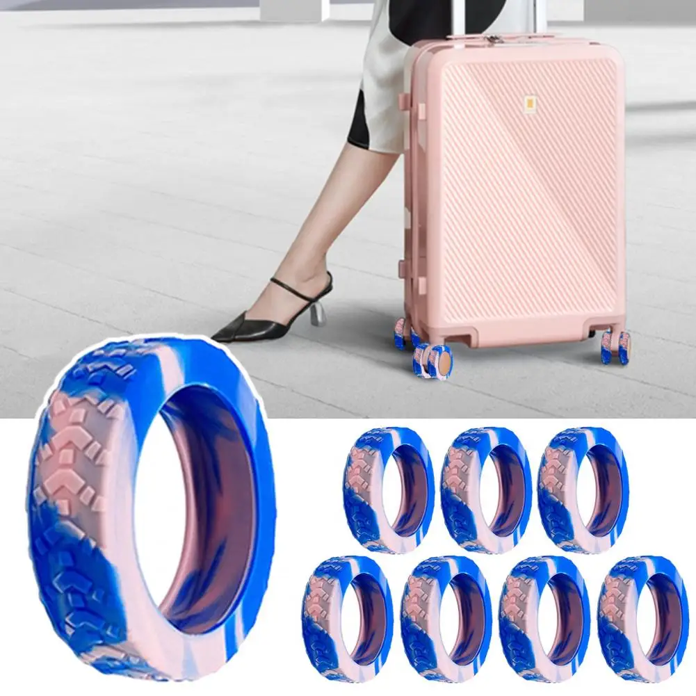 8 Pcs Luggage Wheel Covers Silicone Luggage Wheel Protectors Reduce Noise Prevent Scratches Luggage Protective Covers