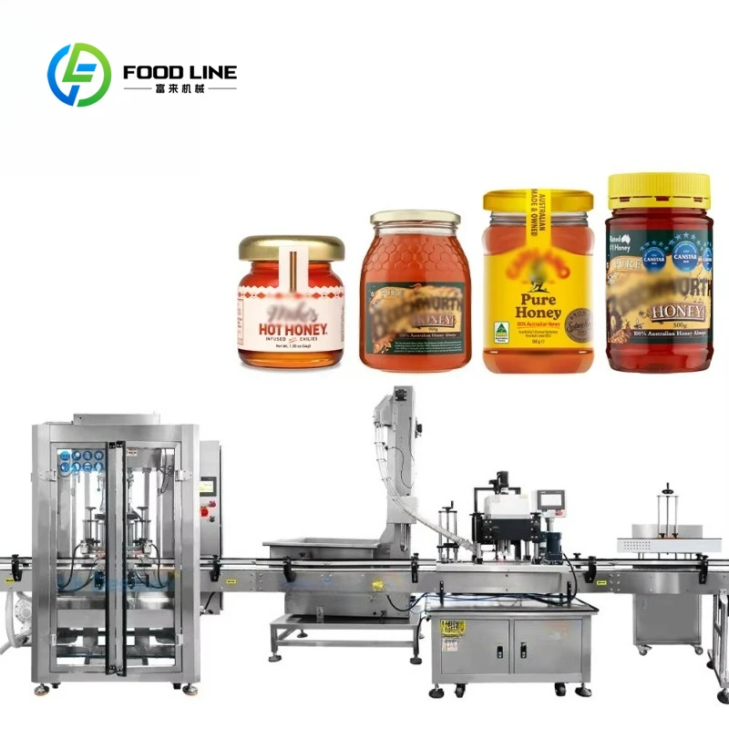 Customized Multi-function Automatic Packing Line Honey Syrup Soup Juice Viscous Liquid Jar Bottle Filling Capping Labeling