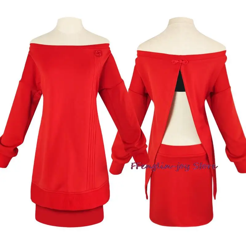 Yor Forger Cosplay Maglione lungo lavorato a maglia rosso Yor Briar Costume cosplay Parrucca Costume da donna Anime Spy Family Abbigliamento da donna