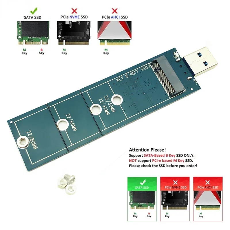M.2 to USB Adapter B Key M.2 SSD Adapter USB 3.0 to 2280 M2 SSD Drive Adapter