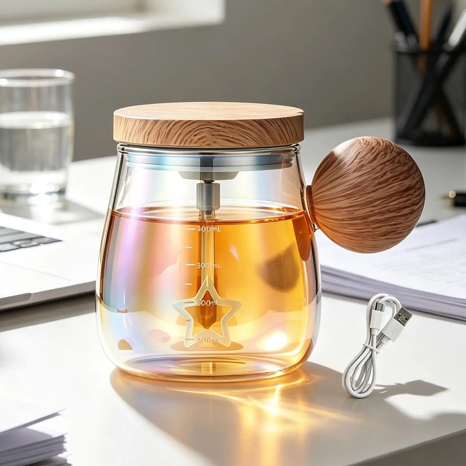 Self Stirring Cup 400Ml Drinks Blending Rechargeable Drinkware Automatic Mixer Protein Cup For Home Gym Commuting Travel Dorm