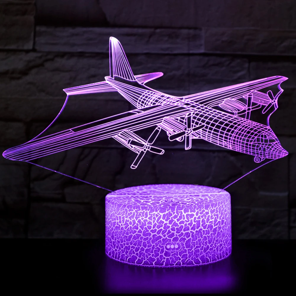 

Nighdn 3D Aircraft Model Night Light for Kids 7 Color Illusion Lamp Home Room Decor Airplane Table Lamp Gift for Girls Boys