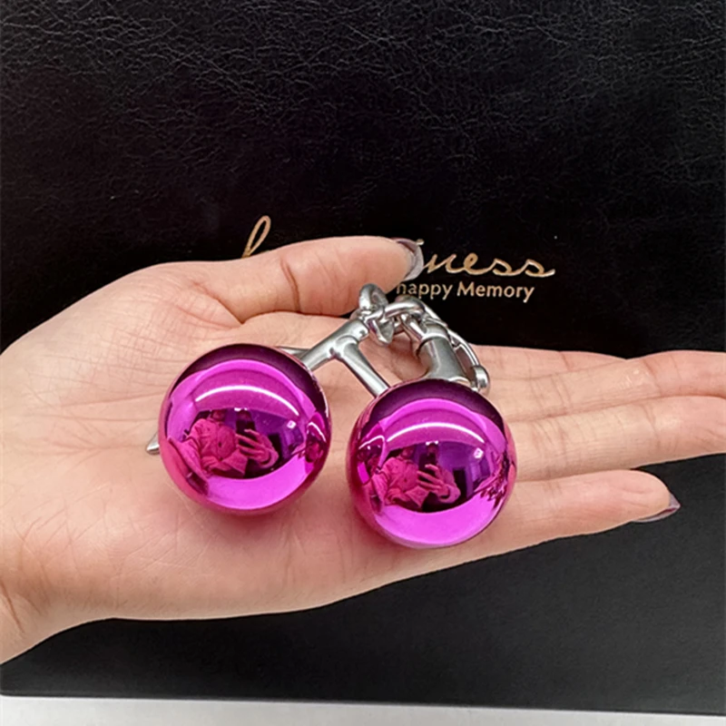 For Coach Handbag Shoulder Bags Fashion Glitter Mirror Face Purple Cherry Pendant Women\'s Keychain Bag Charm Accessories Gift