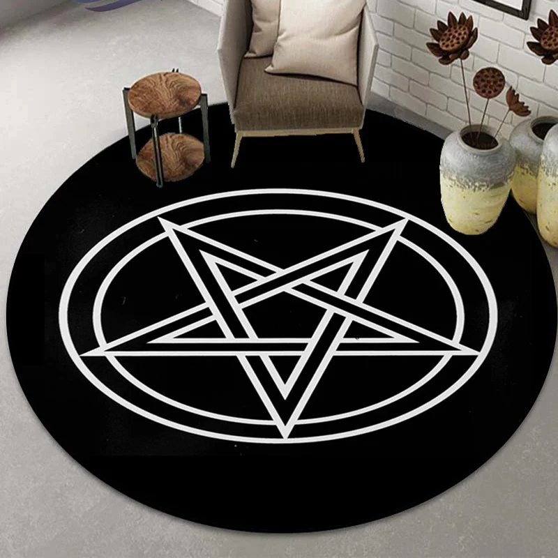 الخماسي ستار صفيف السجاد المستديرة الثلاثي القمر آلهة الخماسي الشيطان السجاد الشيطان فخ خارق ماجيك موضوع السجاد