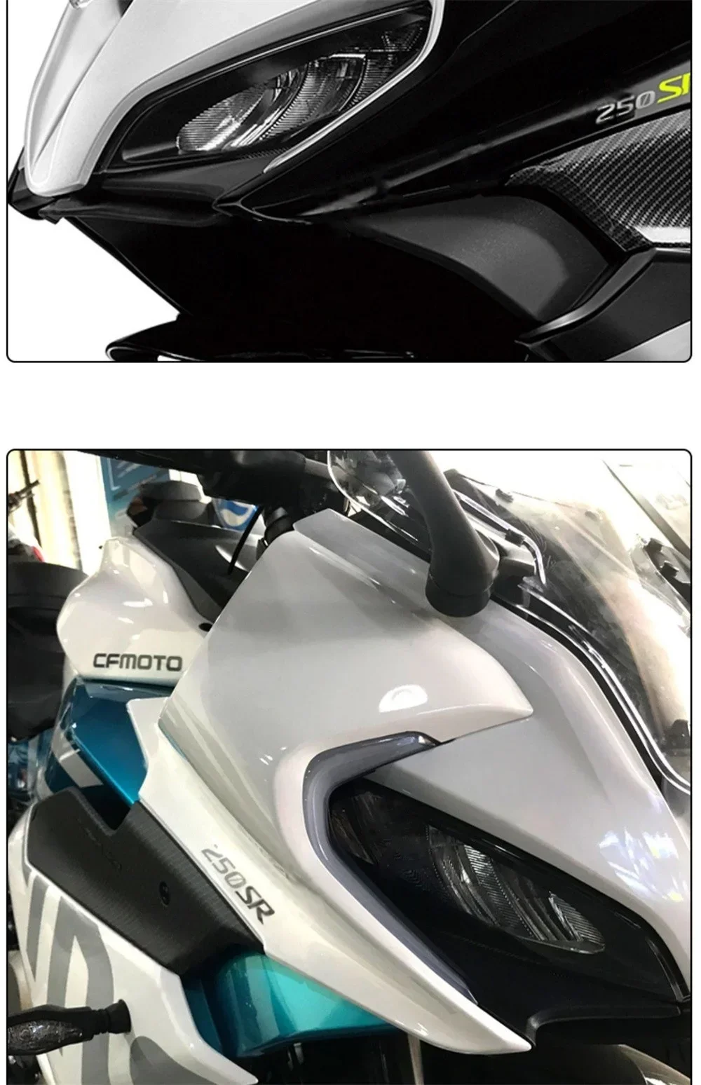 For CFMOTO CF250SR 250SR 250SR-MY22 Original Headlamp Cover Headlamp Side Panel Deflector Cover Headlight Protective Shell Guard