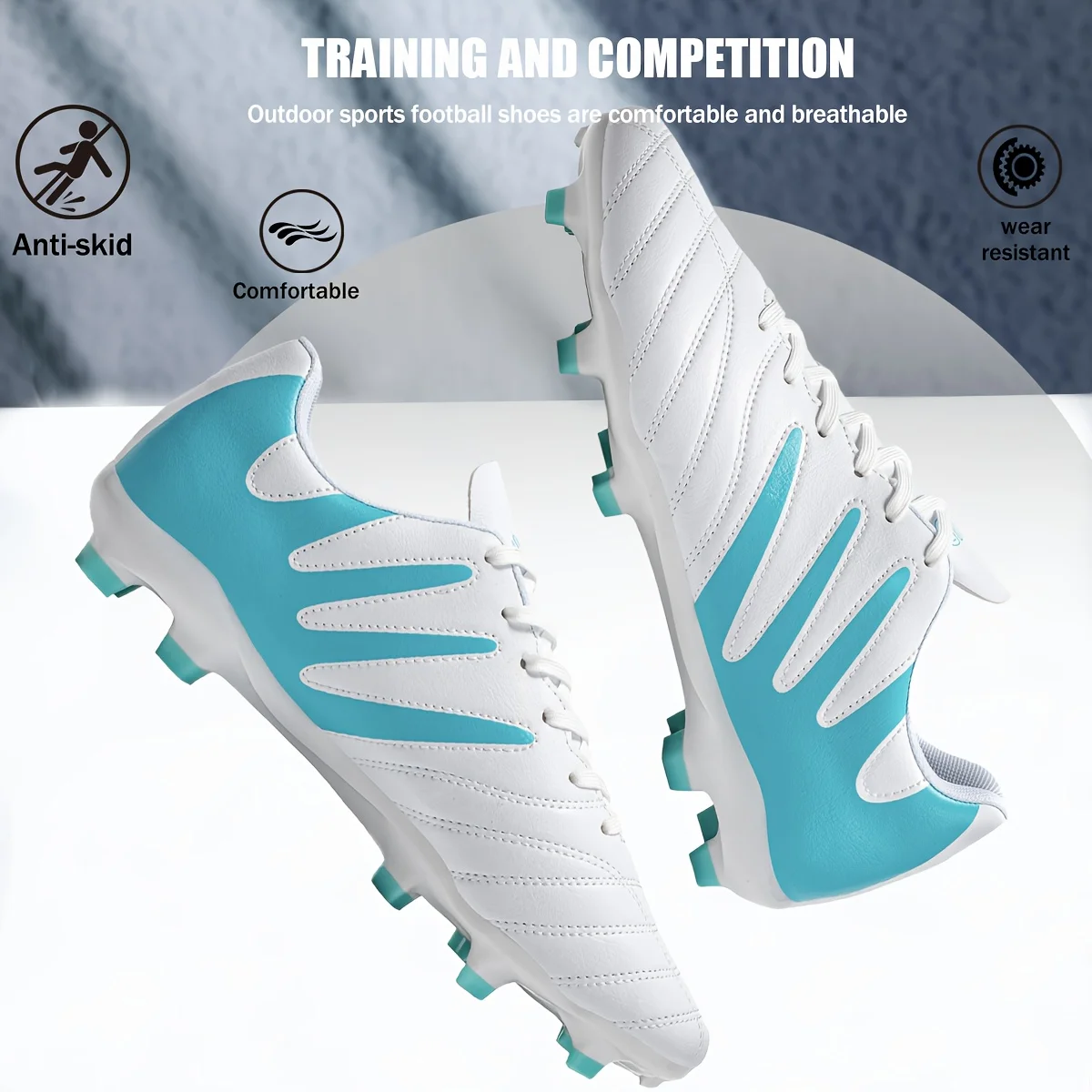 Men AG FG Soccer Cleats Shock Absorbing PU Anti Slip Studs For Adult Outdoor Lawn High Intensity Football Training Sessions