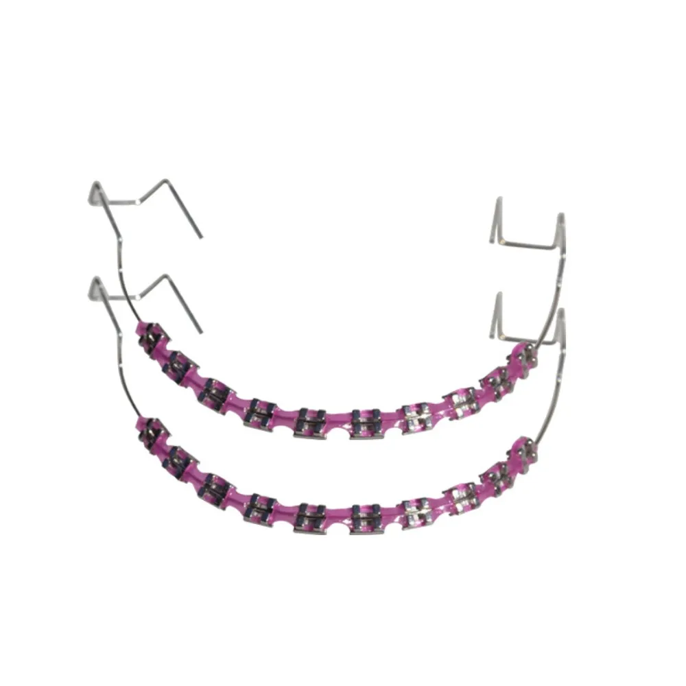 1 Paar bunte temporäre Zahndekorationen mit Metalldrähten, künstliche Brackets, orthodontische Ligaturen, Zahndekorationen, Zahnspangen – Detail 6