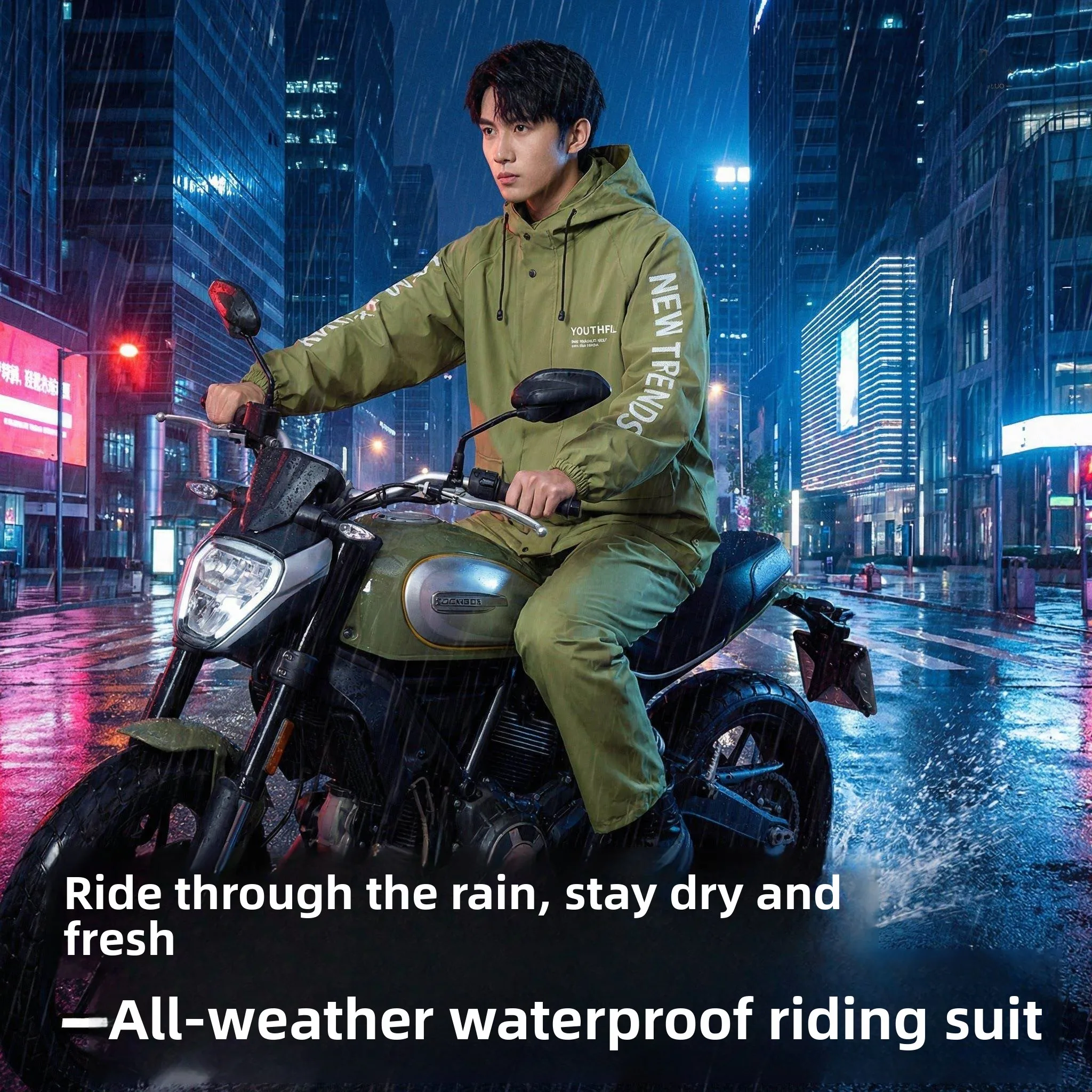 

Adult Detachable Raincoat Full Body Men's Style Delivery Rider Bicycle Riding Women's Adult Waterproof Clothing