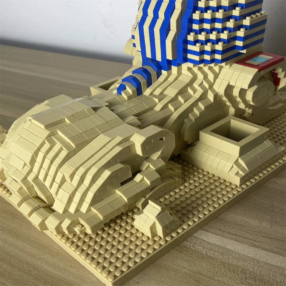 Exquisite Sphinx Building Block Set - Creative Architectural Puzzle, Mini Bricks for Educational Fun, Perfect Gift for Egyptolog