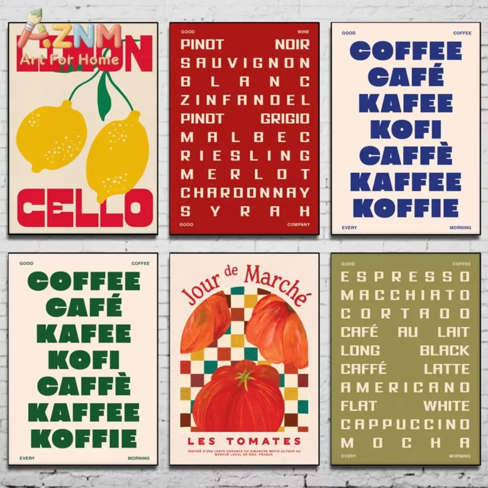 

1pc Vintage Food Poster Food Art Vintage Restaurant Canvas Printing Poster Wall Art Decoration Painting Home Room Decoration