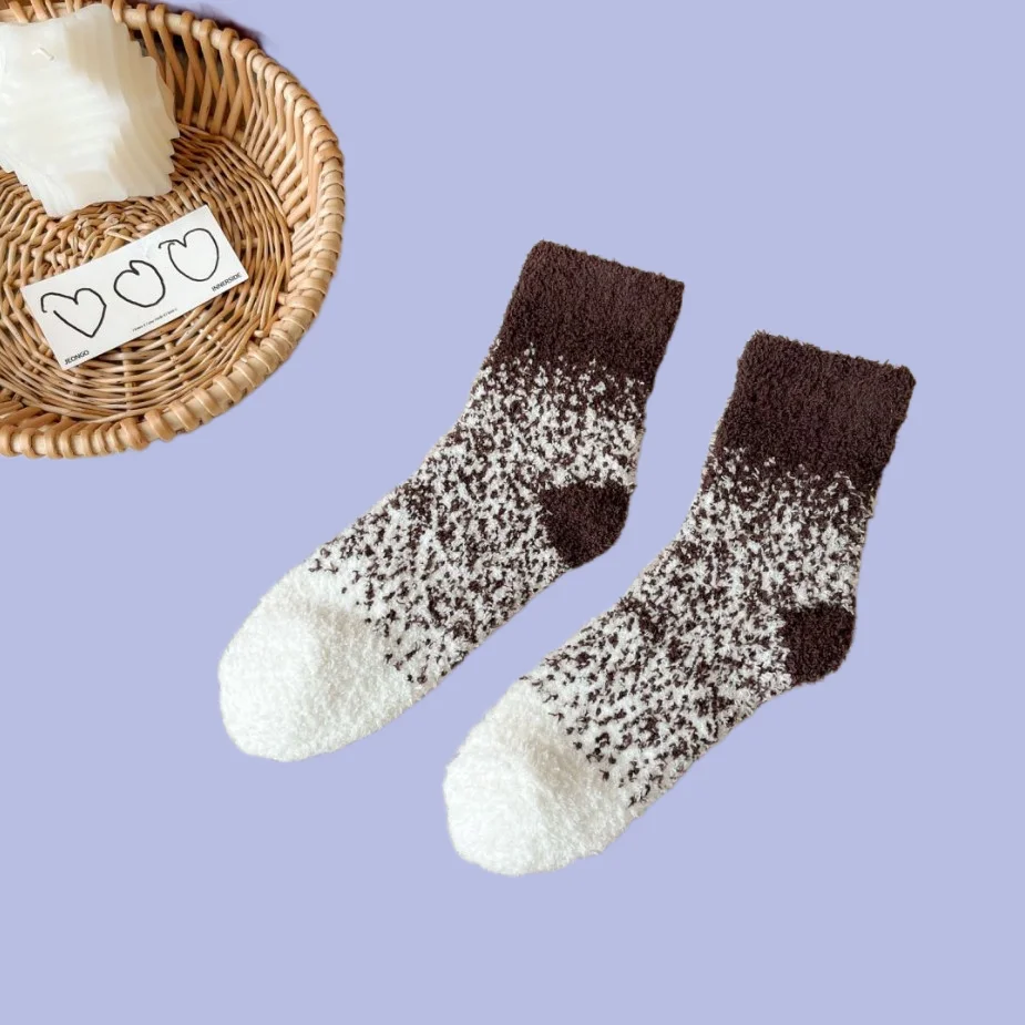 Chaussettes mi-tube en velours pour femmes, haute qualité, étoilé, sommeil à la maison, sourire, demi-bord, nouveaux lieux, automne, 3/6 paires