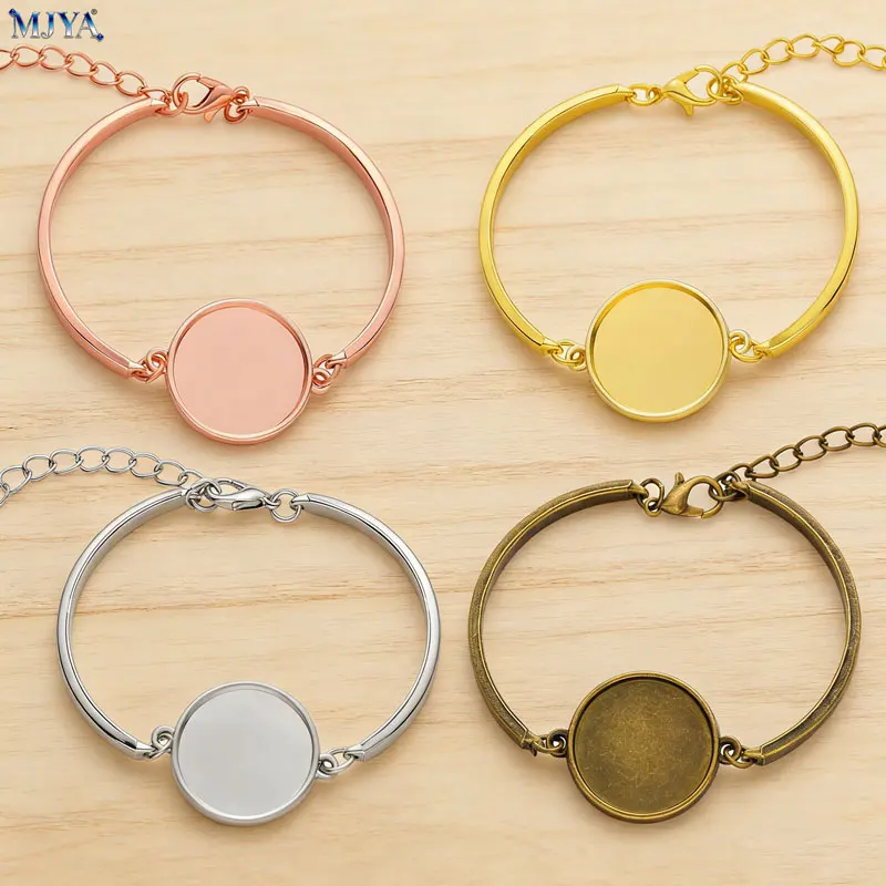 

MJYA 4pcs Cabochon Bracelet Base Inner Size 20mm Bangles Base For DIY Handmade Pop Jewelry Making Supplies Accessorise