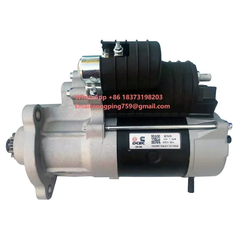 High Quality 6CT ISLe Die sel Engine Parts 24V 7.5KW Motor Starter 5255292 for Excavator Crane Etc