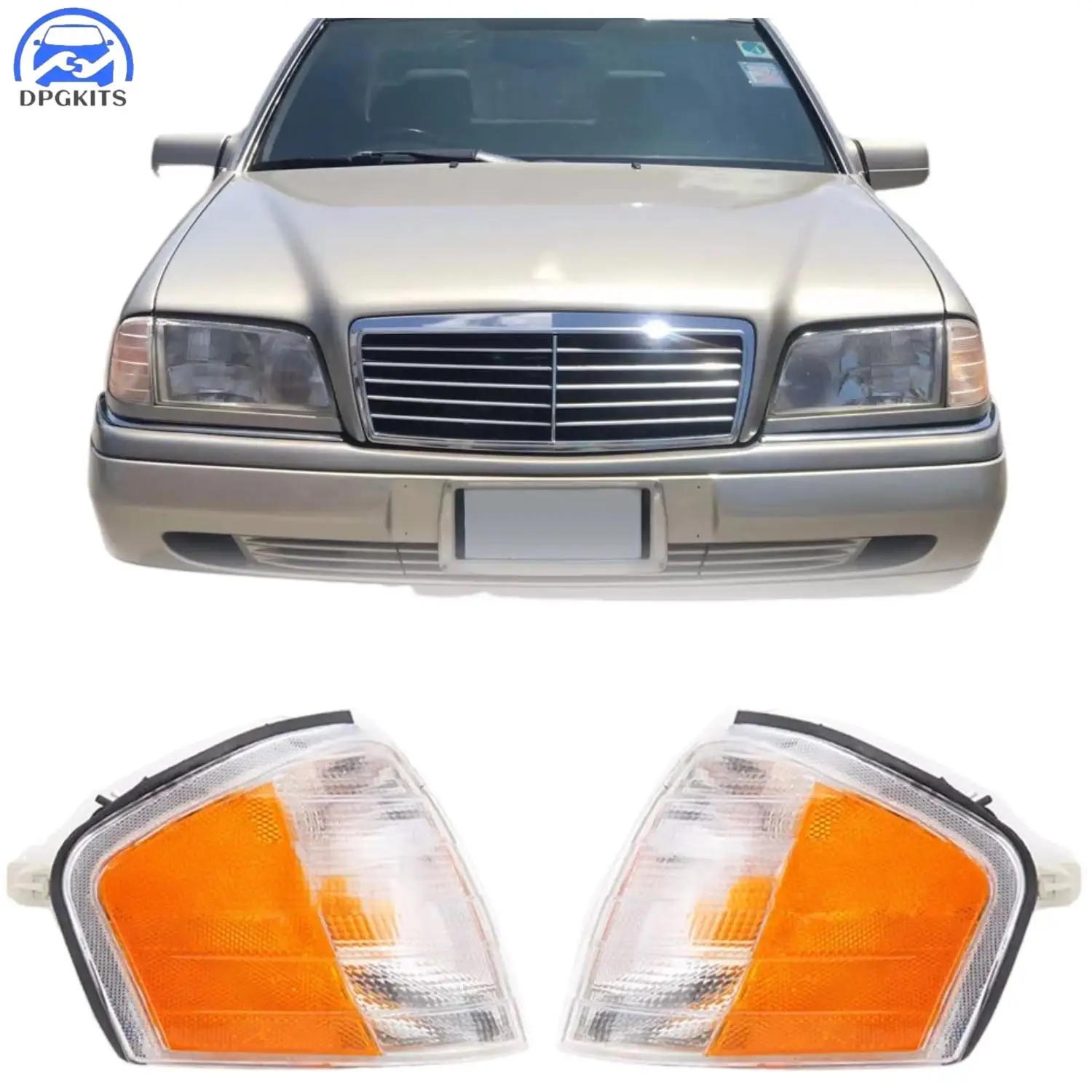 

DPGKITS 1Pair Turn Signal Corner Light Headlight For Mercedes Benz C Class W202 1994-2000 Part Number 2028261143 2028261243