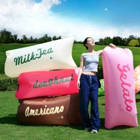 Sofá inflable portátil para exteriores, cama inflable plegable para parque de playa, Festival de Música de pastizales, suministros de acampada, regalo de cumpleaños