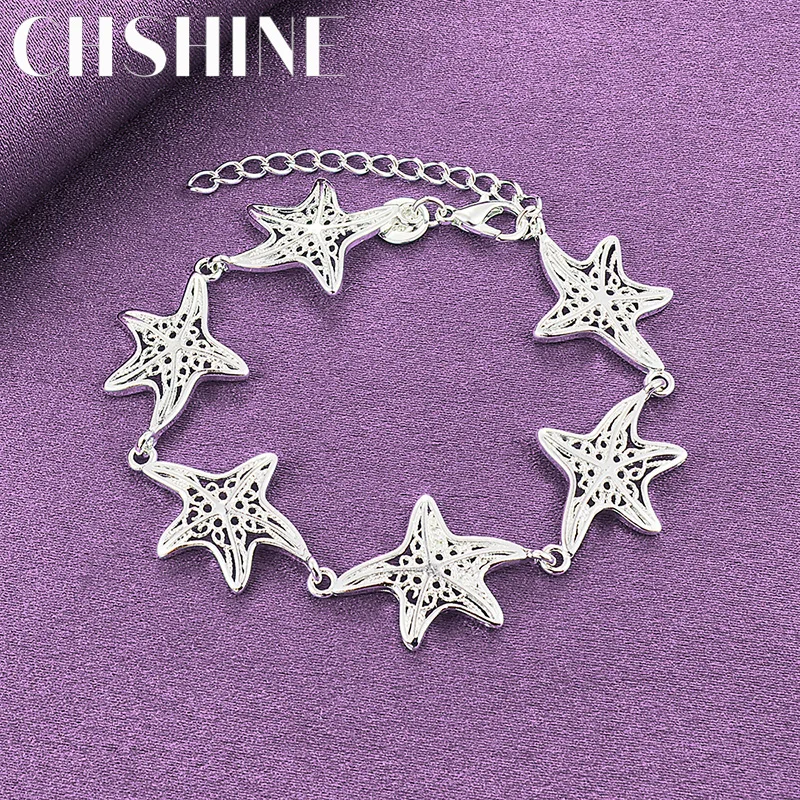 

CHSHINE Fine 925 Sterling Silver Charm Stars Bracelet Chain For Women Wedding Party Fashion Jewelry