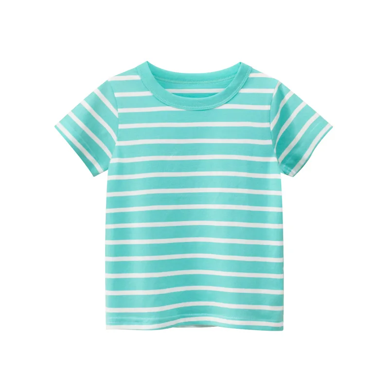 2024 Summer New Baby Clothing Children's Stripe Short sleeved T-shirt