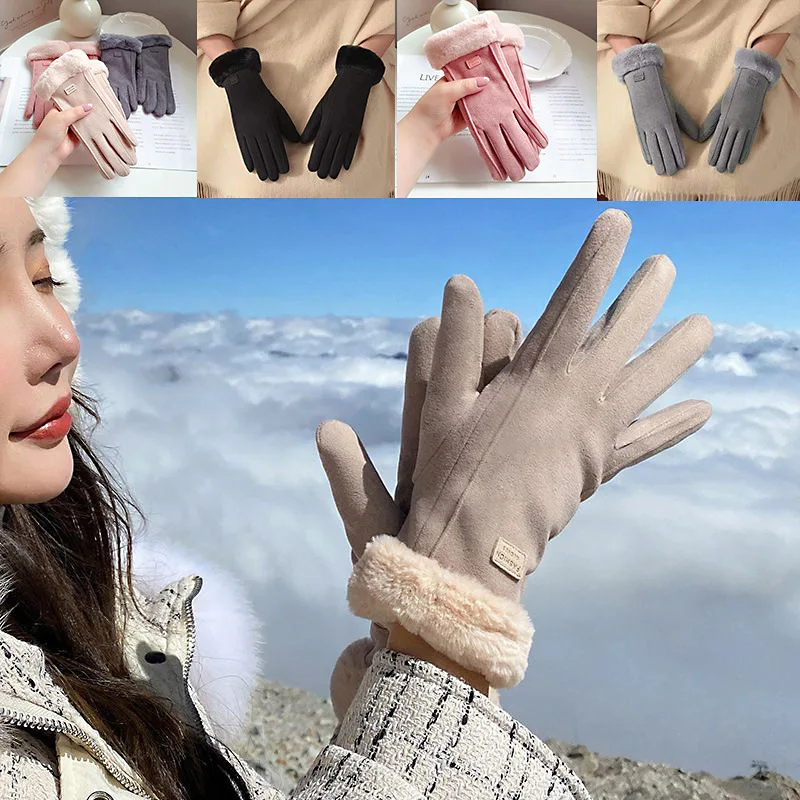 Warm Gloves Winter Outdoor Women Cycling Outdoor Sports Running Riding Motorcycle Ski Touch Screen Windproof cold-resistan Glove