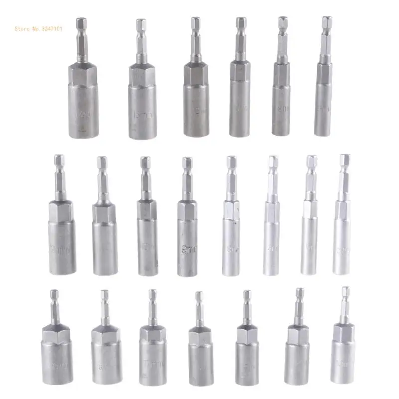 

Power Nut Driver Drill Bit Tool Set 1/4inch Driver Sockets Wrench Screw Sockets Extension for Power Tool Dropship