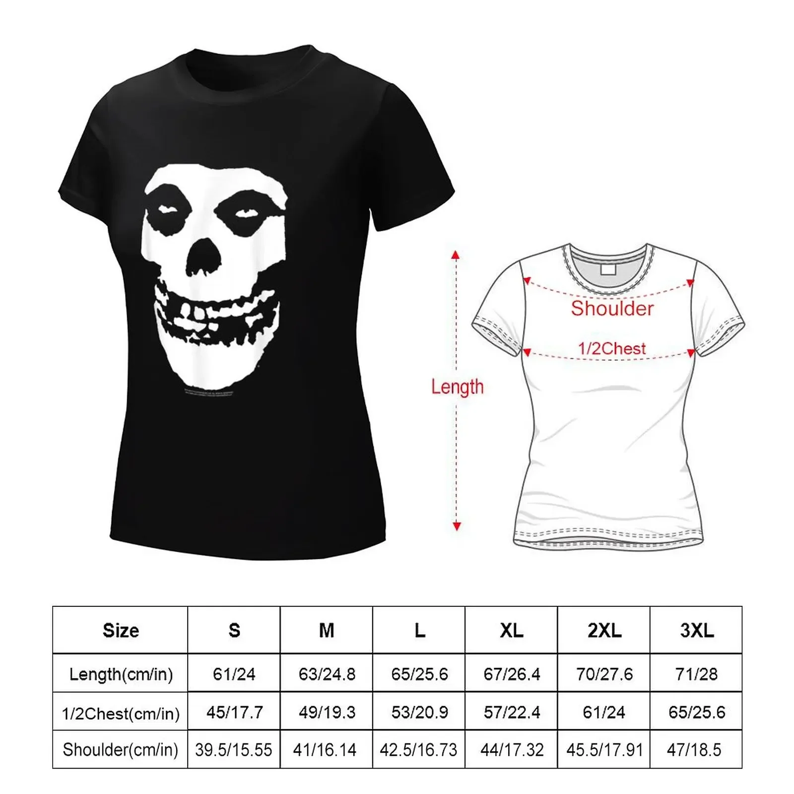 Mens Misfits Fiend Skull T-Shirt female cute tops t shirts for Women loose fit