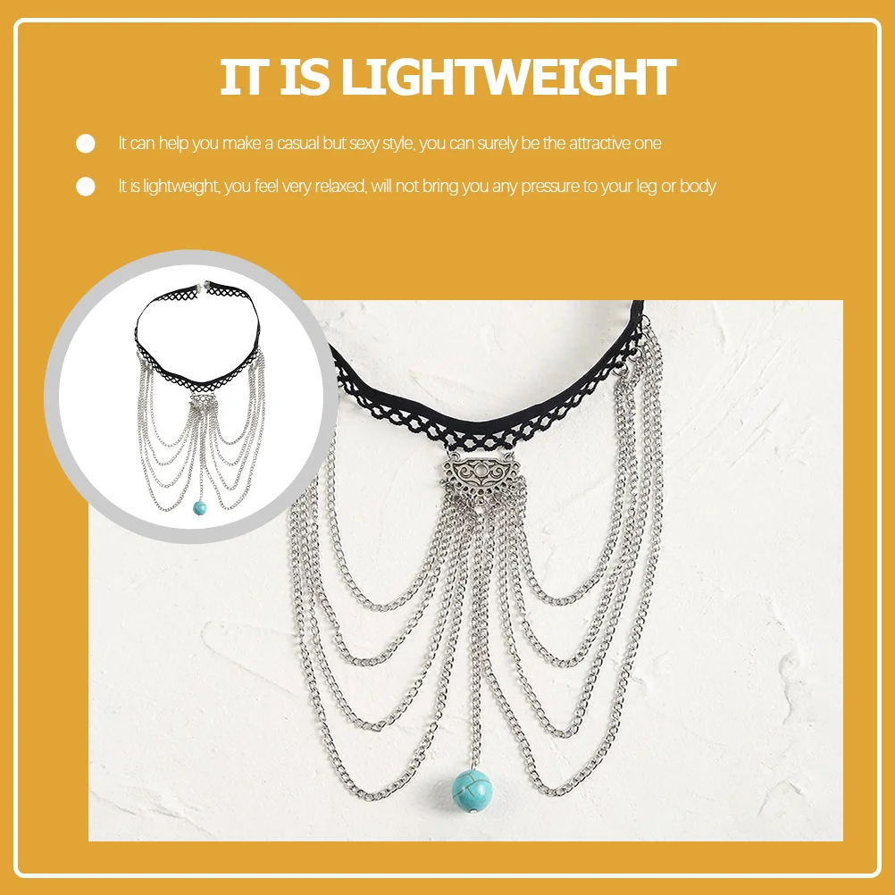 

2Pcs Multi-Layer Leg Chain Bohemian Thigh Jewelry Decor Durable Lightweight Body Chain for Travel Beach Party Leg Jewelry Decor