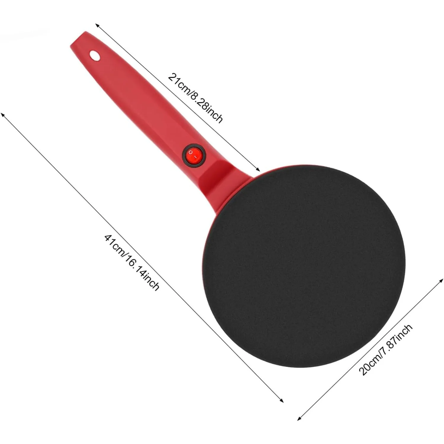 8" Electric Crepe Maker, Non-Stick Coated Crepe Pan, Portable Household Pancake Machine for Crepes, Pancakes...