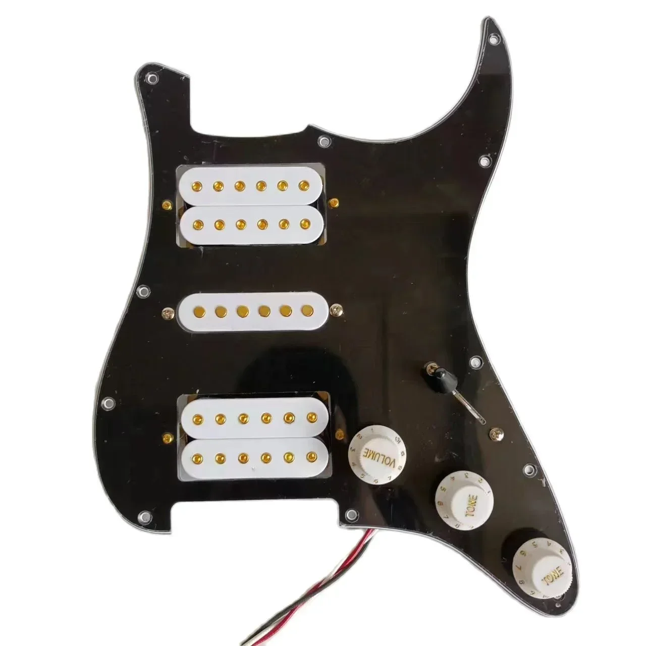 Prewired Loaded ST Pickguard With HSH White Humbucker Pickups Set Coil Splitting Switch For ST Electric Guitar