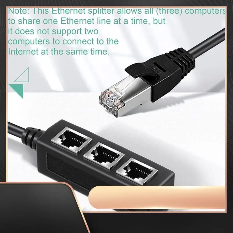 

Адаптер-сплиттер Ethernet Rj45 для дома, офиса, школы, сети расширения, черный, 1 шт.-N34R