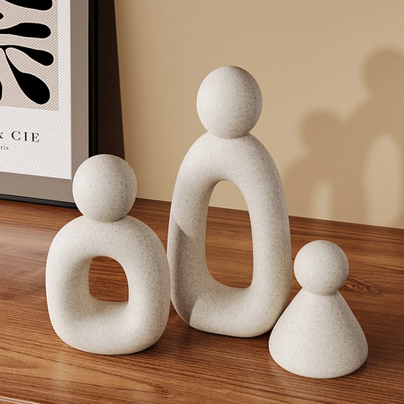 

Современный минималистичный полимерный абстрактный семейный три украшения для офиса, гостиной, кабинета, крыльца, подарочные предметы на новоселье