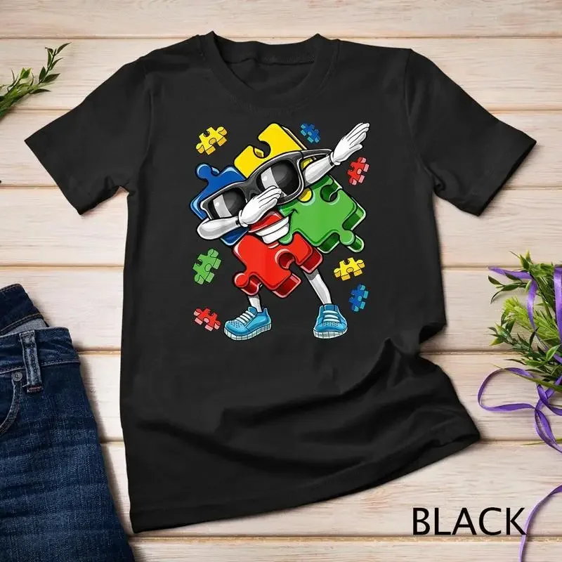Autism Awareness Dabbing Puzzle Piece Kids Gift Boys T Shirt Unisex T shirt