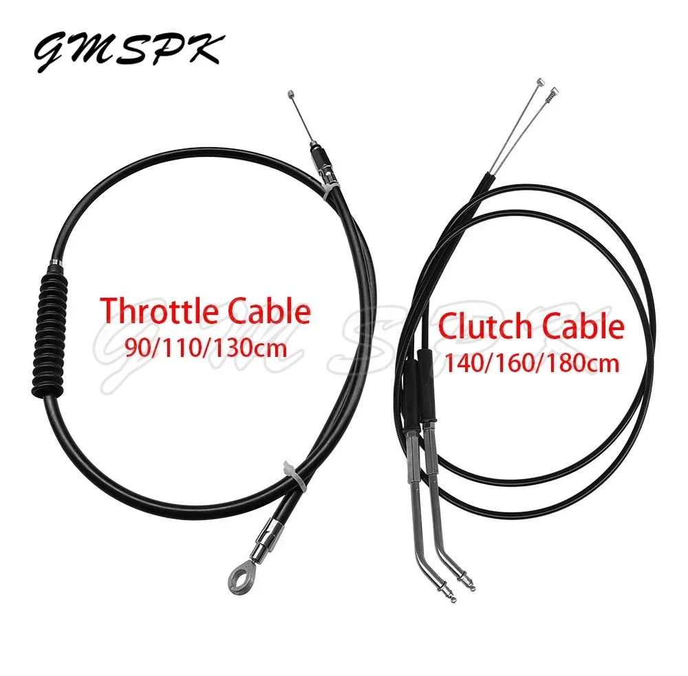 Modified Lengthened Throttle Cable Clutch Wire Black/Silver Fit for Harley Sportster Iron XL1200 883 XL1200 XL883 Motorcycle