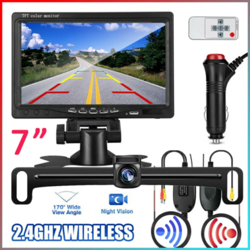 

Blieeko 7" HD Monitor 12V + Wireless Rear View Backup Camera Night Vision For RV Car Truck