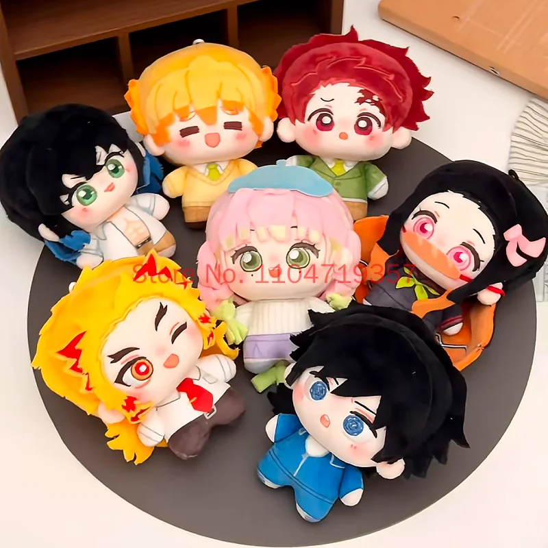 10cm Demon Slayer Rengoku Kyoujurou Plush Doll Pendant Kimetsu No Yaiba Plusie Toy Keychain Stuffed Doll Anime Model Toys Gift