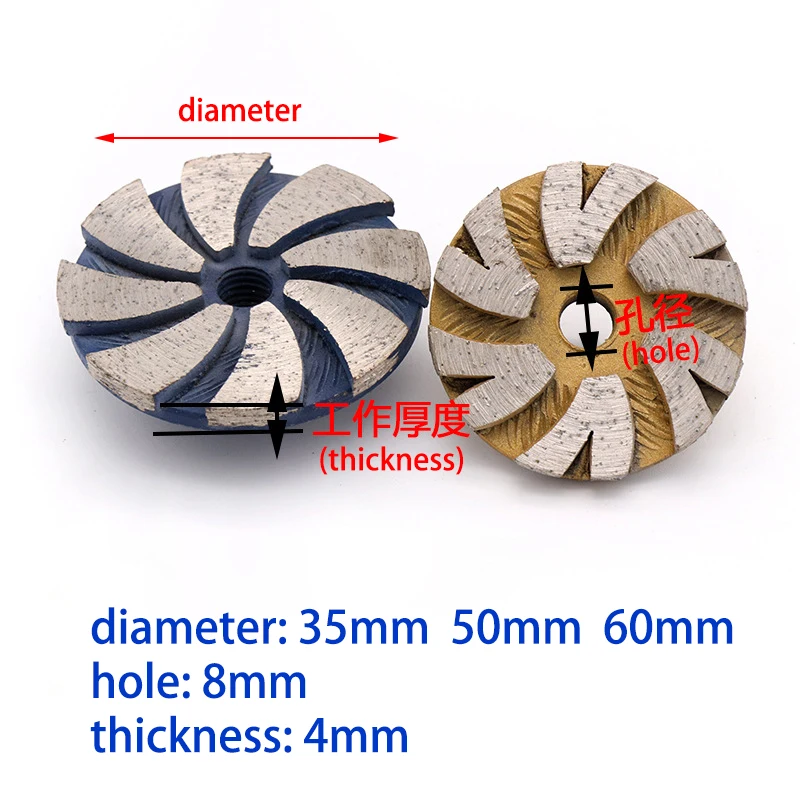 1pcs 35/50/60mm Diamond Grinding Wheel Disc Bowl Shape Grinding Cup Stone Concrete Granite Ceramic Cutting Disc Piece Power Tool