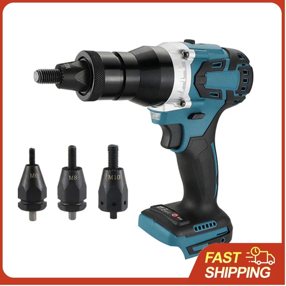 

Аккумуляторный электрический заклепочник с LED-подсветкой, регулируемой скоростью, насадками M6, M8, M10 для профессиональных крепежных работ