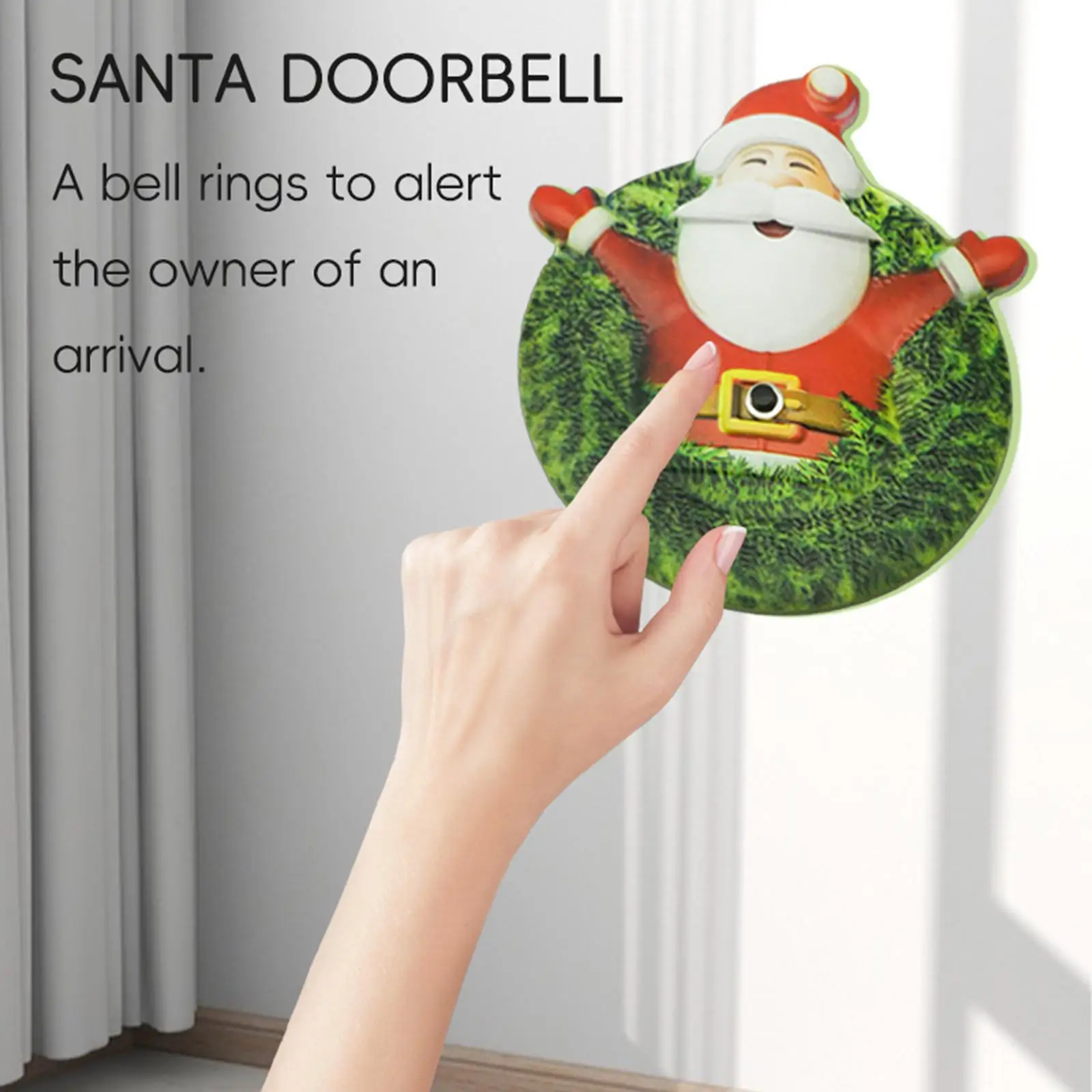 Santa Doorbell Door Chime Easy to Install for Door Opening Push Button Door Bell Christmas Decoration for Entrance Office