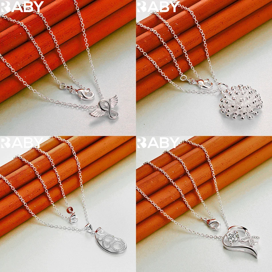 

URBABY 40-75cm 925 Sterling Silver Design Pendant Necklace For Women Men Creativity Gifts Street All-match Party And Daily Wear