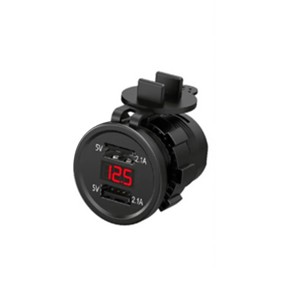 5V 4 2A USB Charger Socket for 12V 24V Vehicles LED Voltmeter for Battery Health Monitoring with Waterproof Design