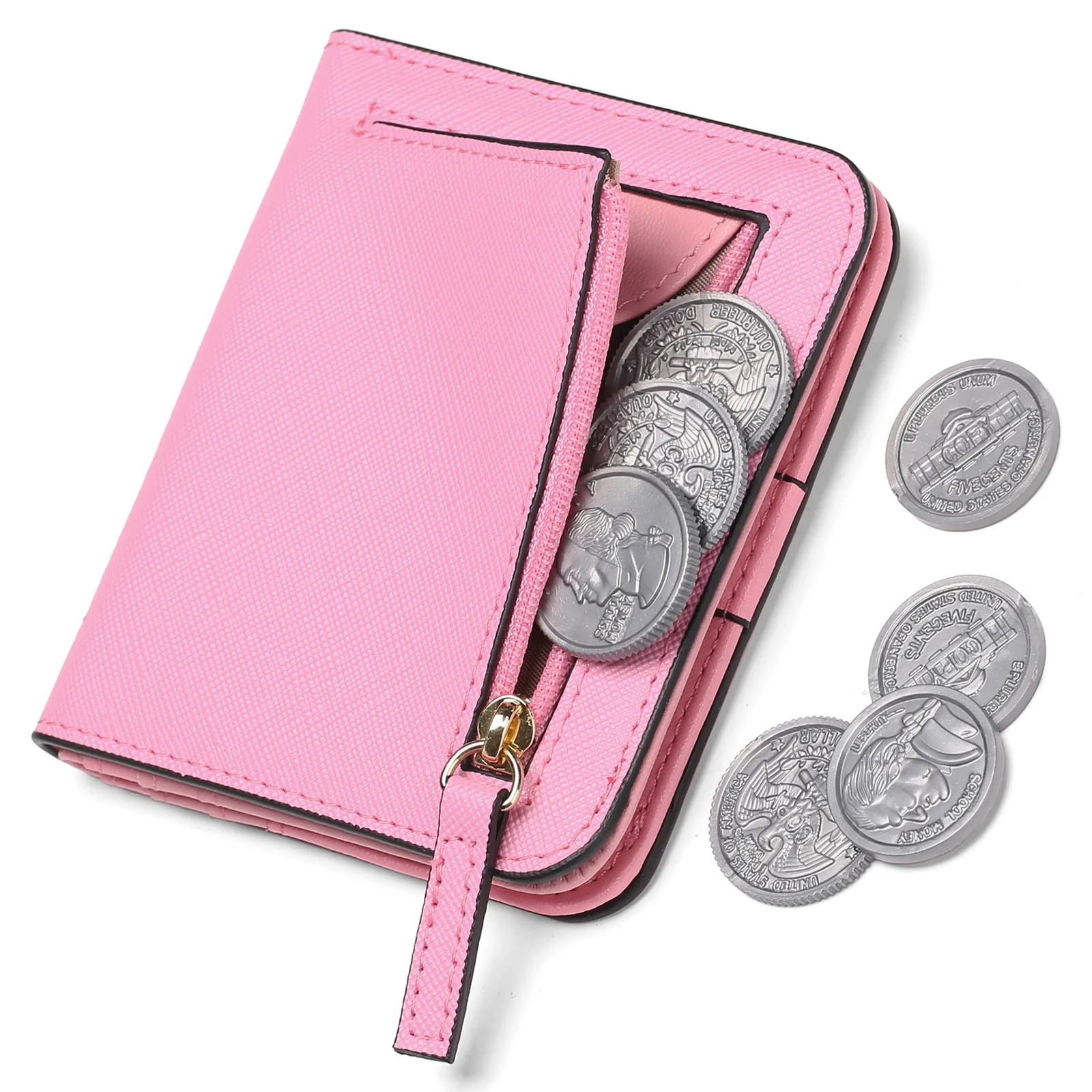2025 new girl purse custom letter short purse girl cute purse multi-function simple purse Anti-theft cash bag