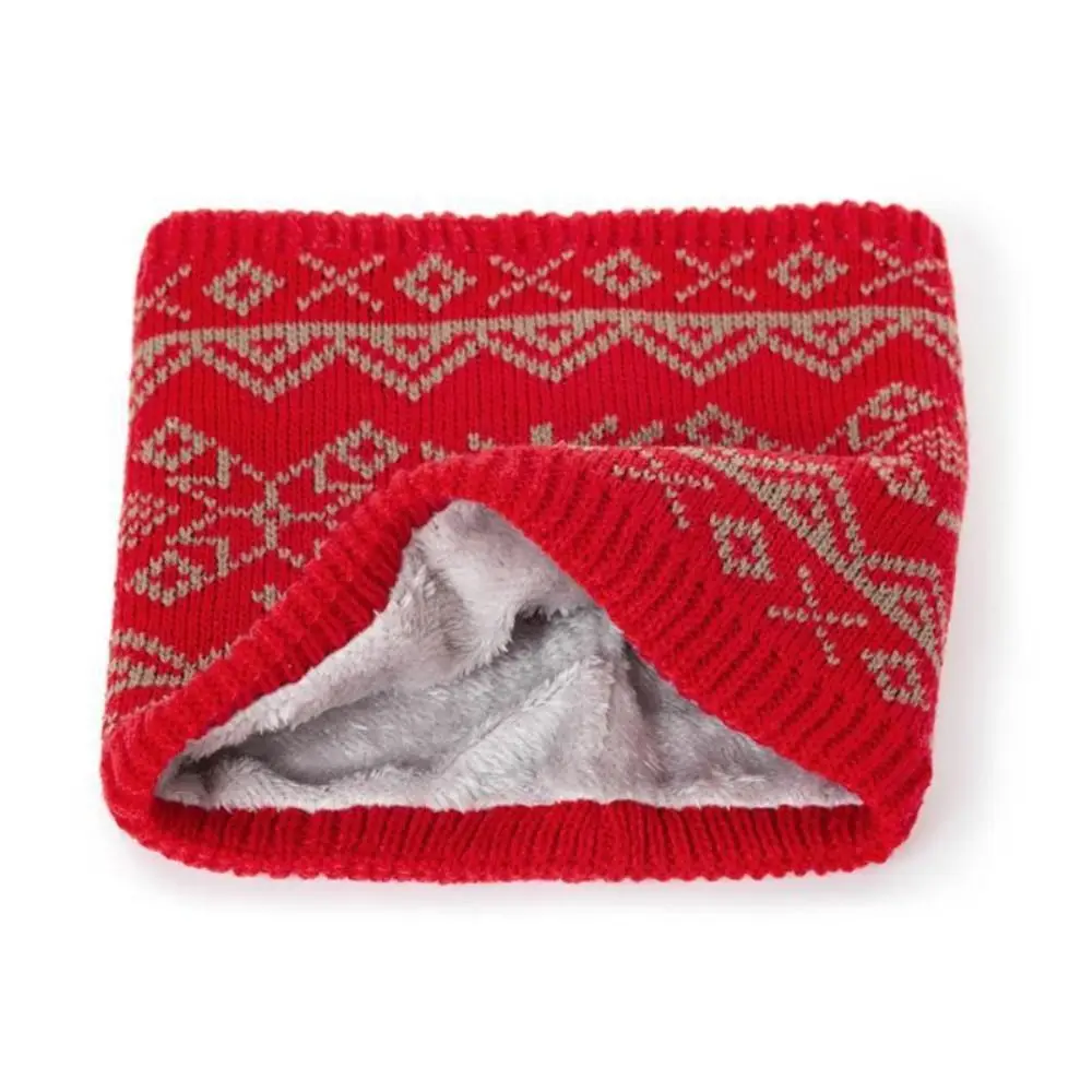 

Fashion Windproof Winter Knitted Scarf Thick Snowflake Fleece Muffler Rhombus Twist Warm Neck Warmer Ski