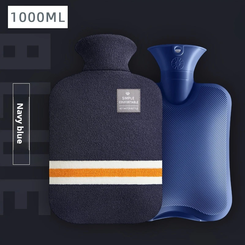 Hot water bag filled with water large size hot compress warm water bag knitted fabric cover filled with water warm handbag