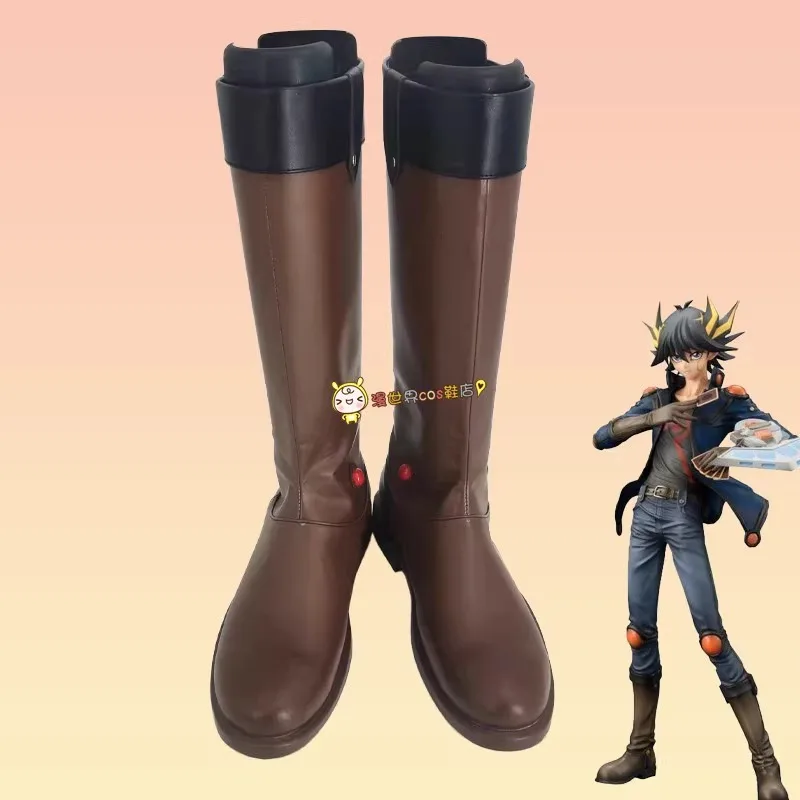 

Ю-Ги-О! GX Yusei Fudo Косплей Костюм Обувь Кожаные сапоги ручной работы